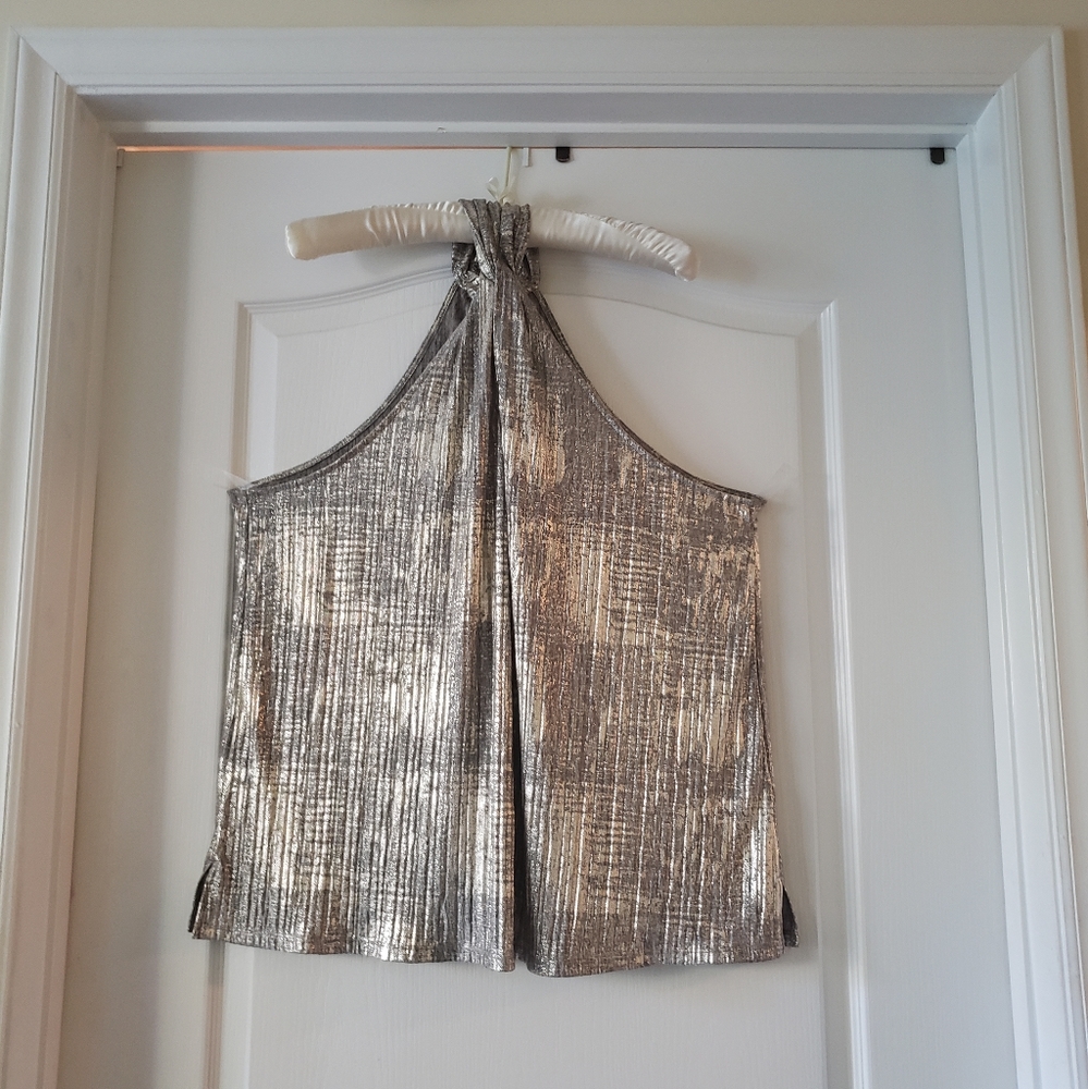 Shimmery Silver Halter Top Tunic